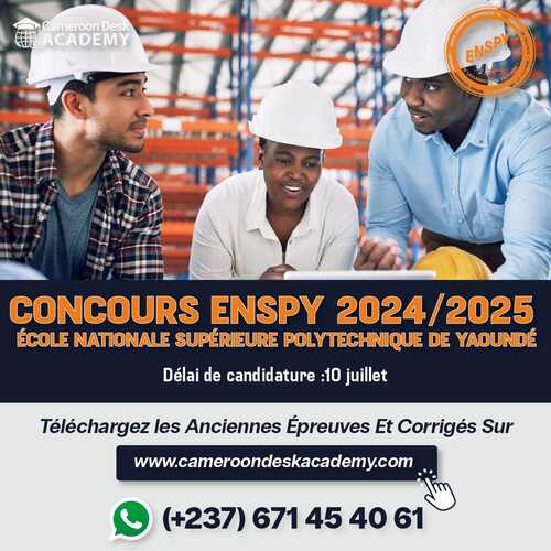 anciennes épreuves corrigés concours polytechnique Yaoundé.