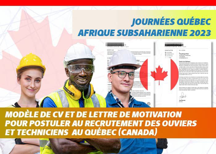 Modèle de CV Canadien pour le poste d'ouvrier de production au Québec.