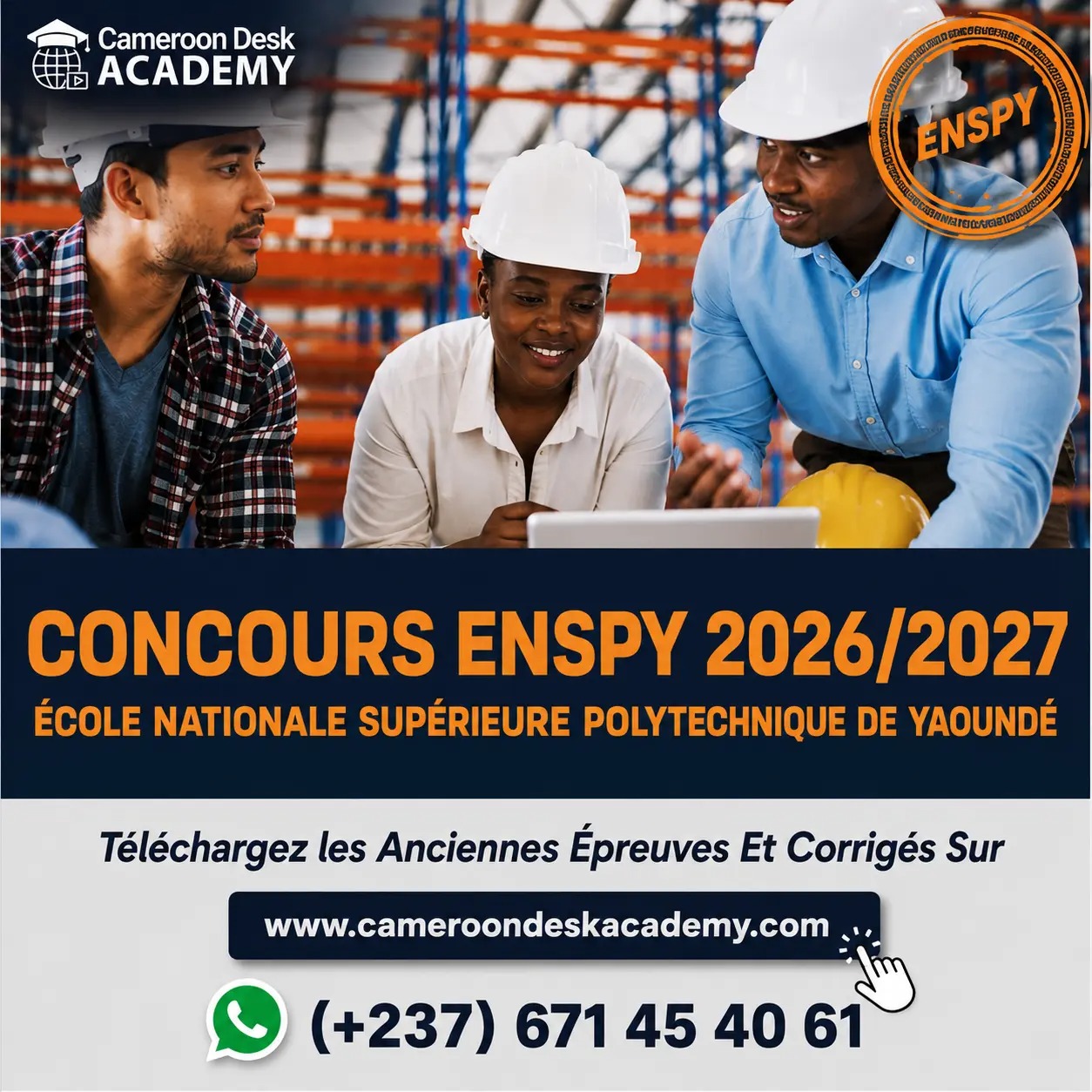 anciennes épreuves corrigés concours polytechnique Yaoundé.